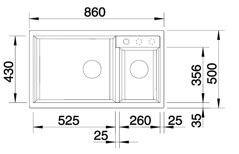 Blanco Metra 9 sivá vulkán vanička vľavo