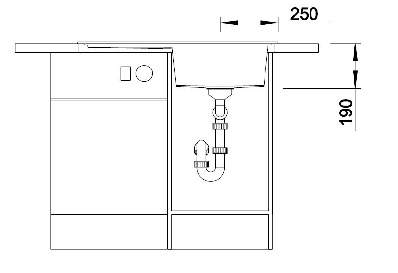 Blanco Zenar 45 S sivá vulkán s excentrom vanička vľavo