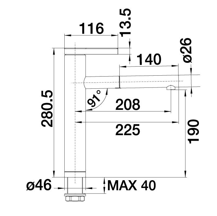 Blanco Linee-S biela soft / chróm výsuvná sprška