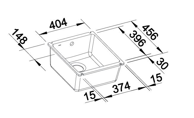 Blanco Subline 375-U keramika krištáľovo biela