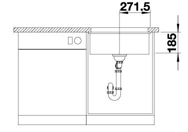 Blanco Subline 500-U bez tiahla keramika bazalt