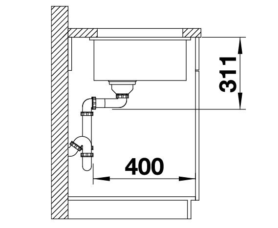 Blanco Subline 500-U bez tiahla keramika bazalt