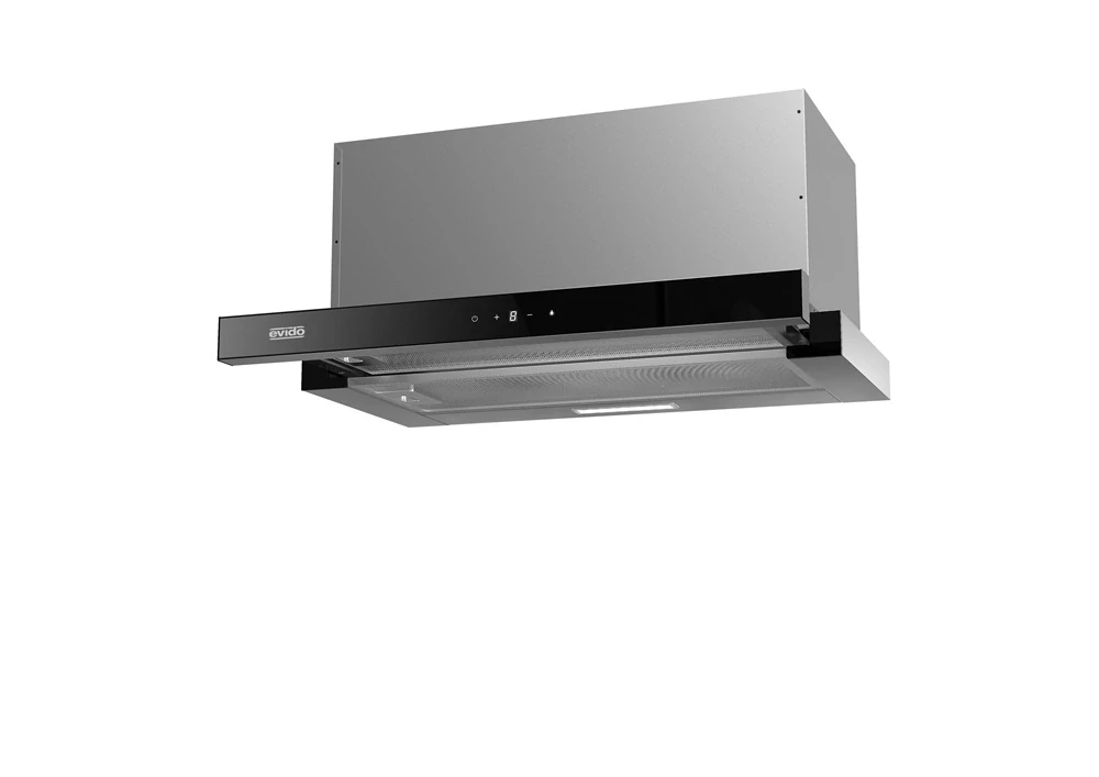 Evido Slimlux 60TC teleskopický odsávač pár 60 cm – inox / čierne sklo