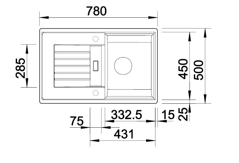 SET295 - Gránitový drez Blanco Zia 45 S káva + Kuchynská batéria Rosan Zerro JZ38601 chróm