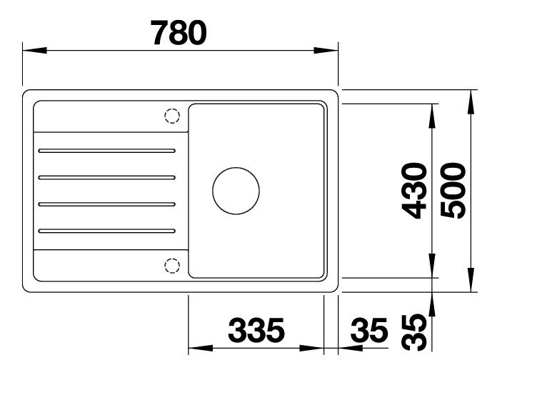 SET584 - Gránitový drez Blanco Legra 45 S antracit + Kuchynská batéria Rosan Zerro JZ38101 chróm