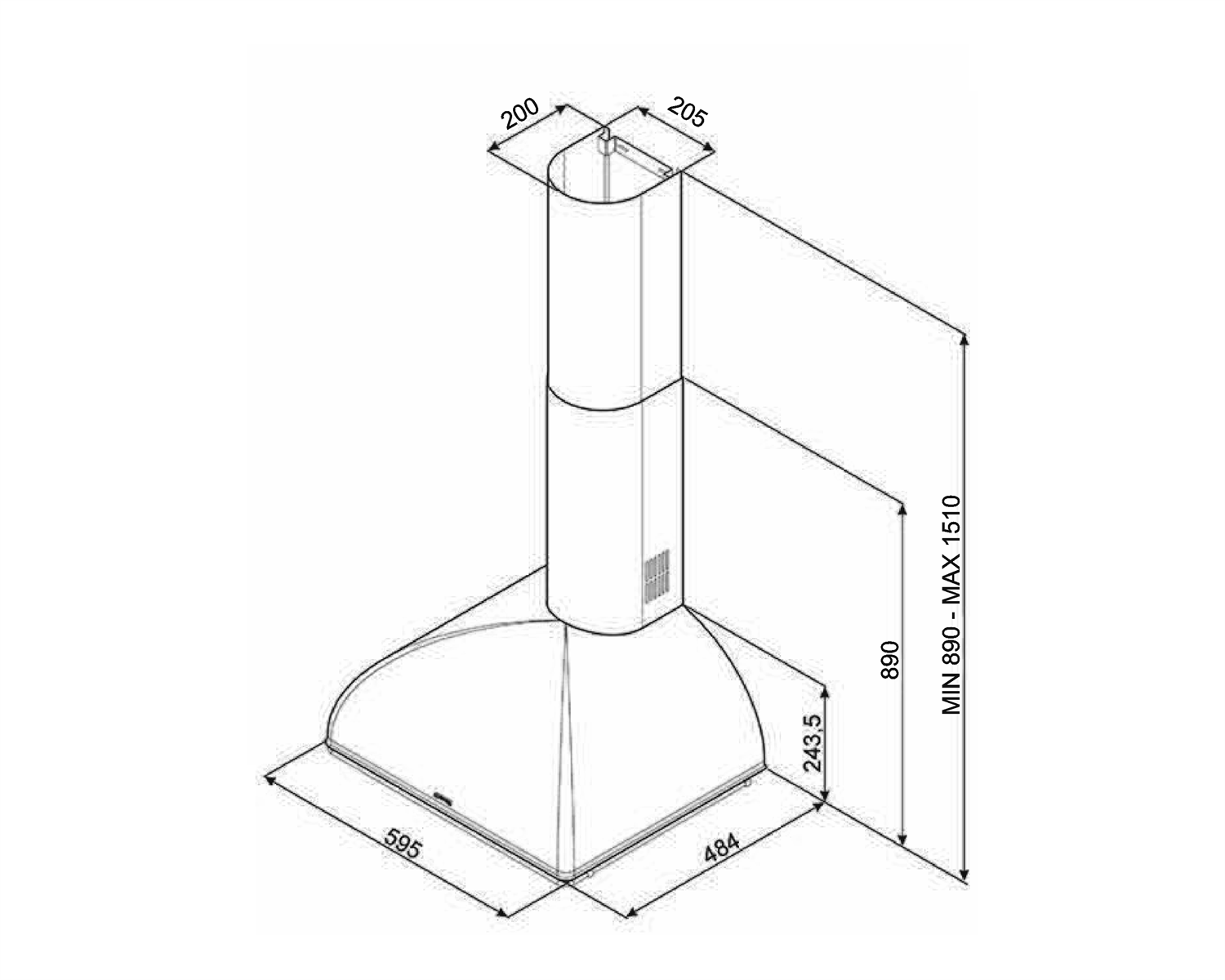 Digestor Smeg Colonial KS59AOE2 čierna