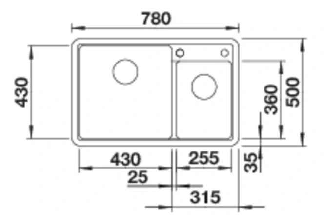 Blanco Legra 8 vanička vľavo čierna
