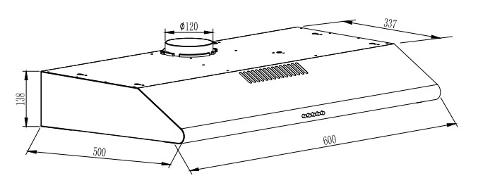 Podskrinkový odsávač pár Evido Dualflow 60X nerez