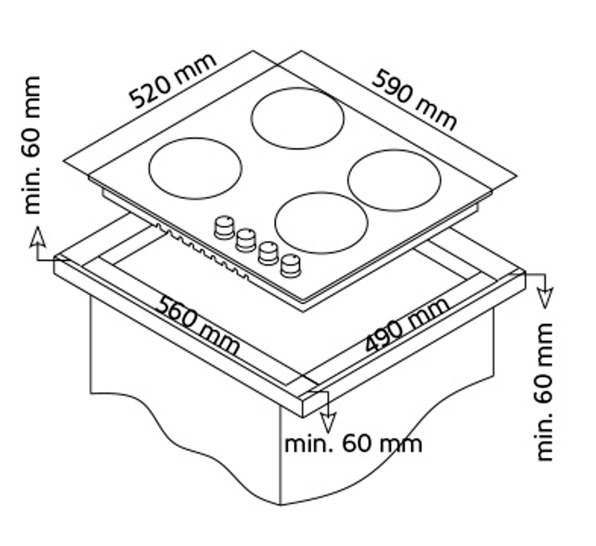 Plynová varná doska Evido Rustic-H 60A antracit