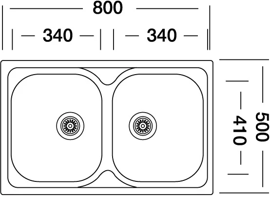 Evido Typon 8 Compact nerezový drez – dvojdrez 790 × 500 mm, natur (