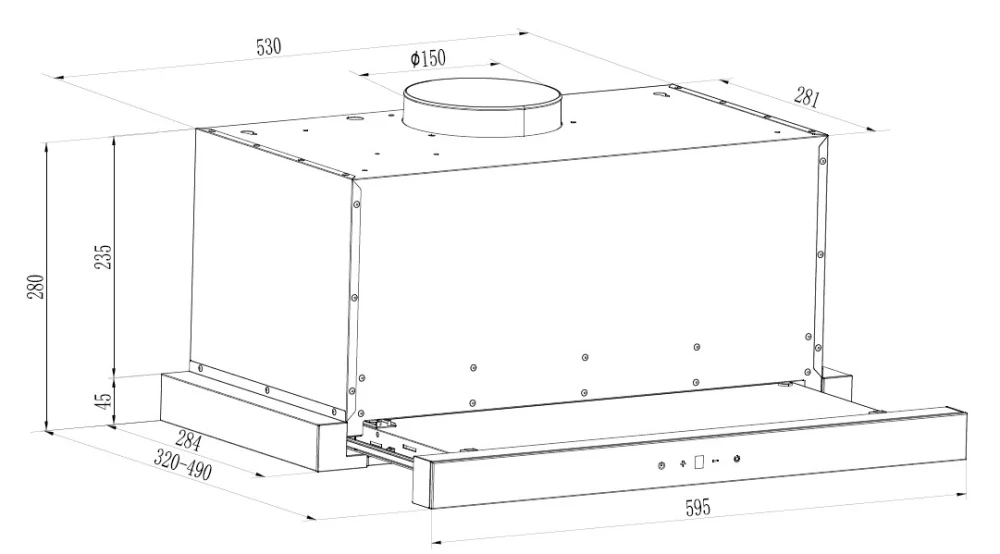 Evido Slimlux 60TC teleskopický odsávač pár 60 cm – inox / čierne sklo