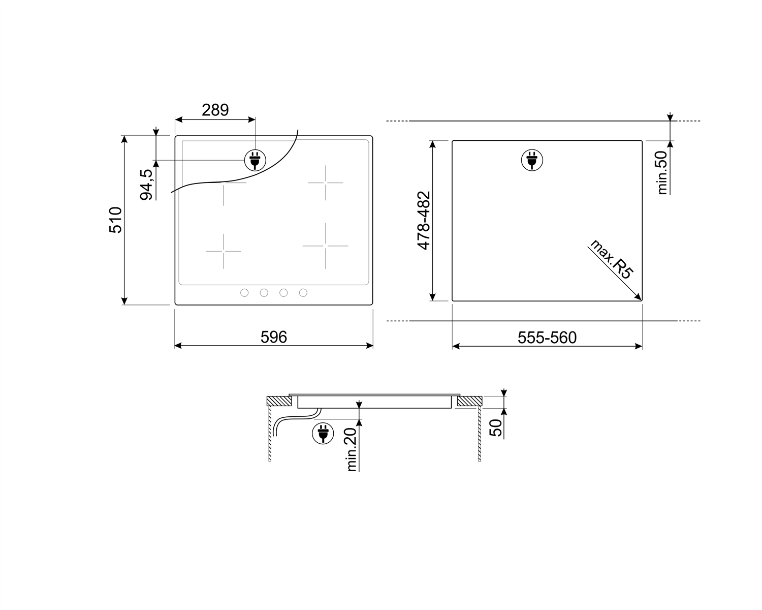 Indukčná varná doska Smeg Victoria SI964PM krémová