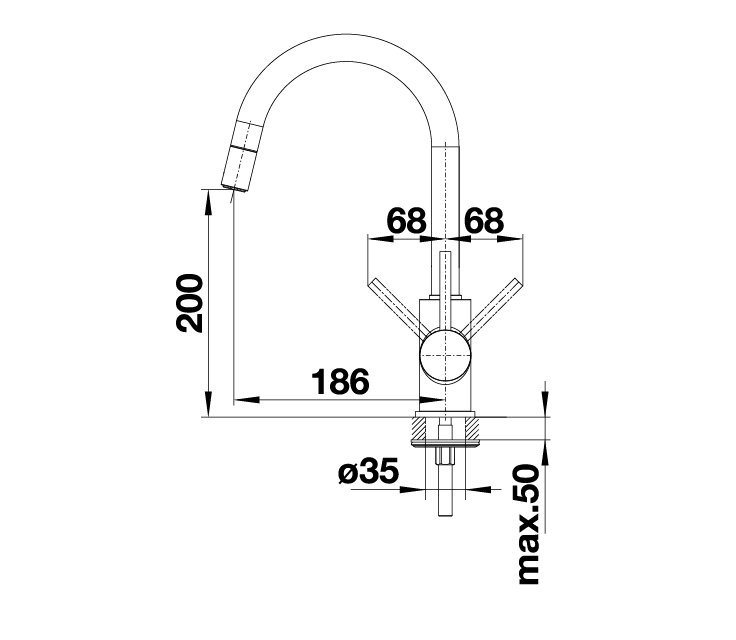 Blanco Mida-S antracit výsuvná sprška