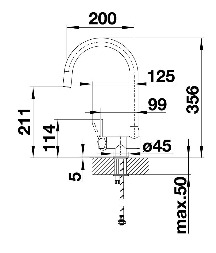 Blanco Coressa-F chróm páka vľavo