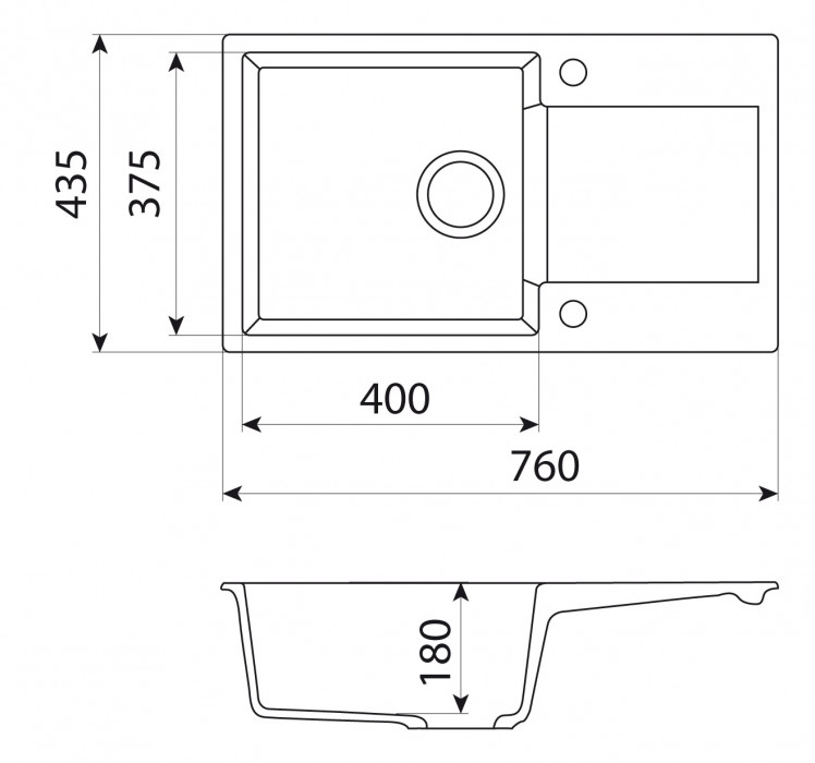 Reginox Mini Amsterdam 760.0 čierna