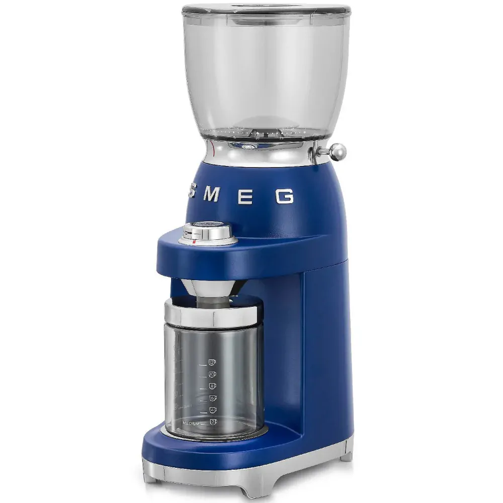 Limitovaný modrý set Smeg kávovar a mlynček na kávu