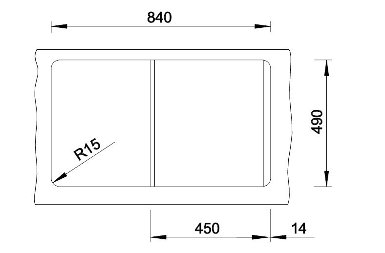 Blanco Zenar 45 S antracit s excentrom vanička vľavo