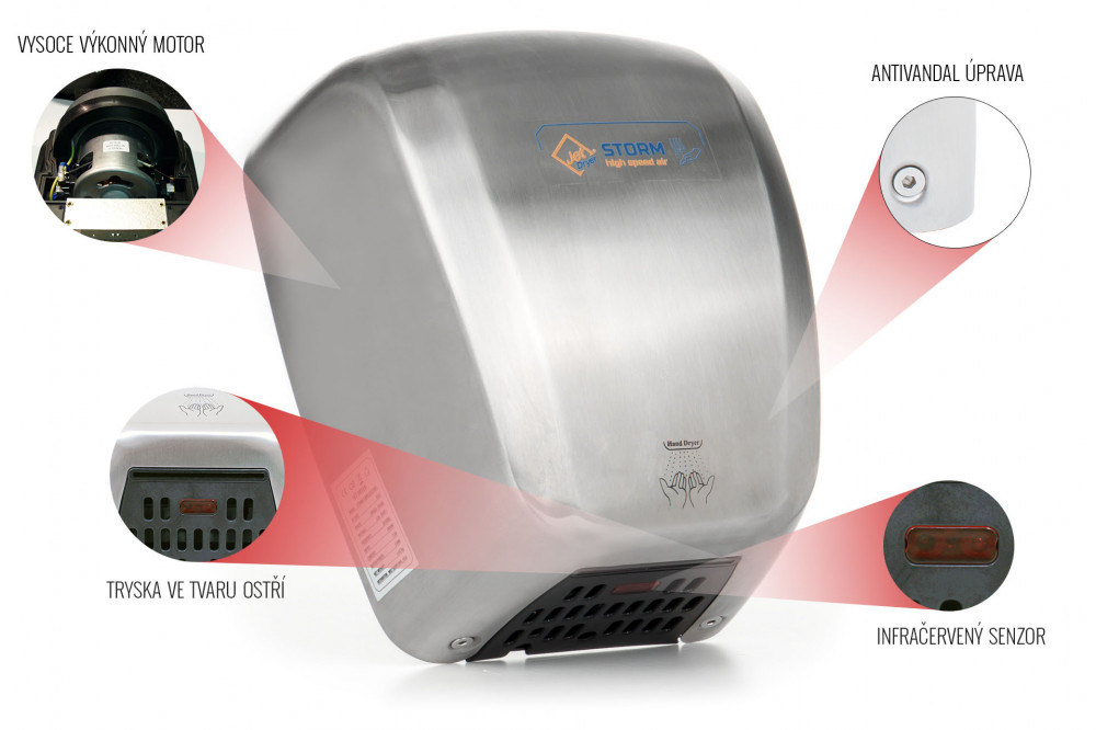 Jet Dryer Storm matný nerez