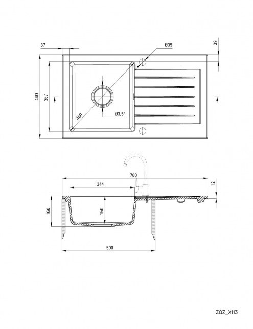 Deante Zorba 760.0E grafit