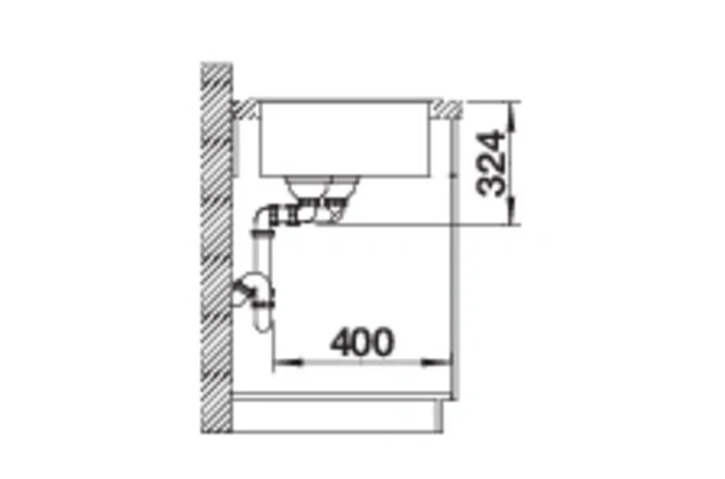 Blanco Legra 8 vanička vľavo čierna
