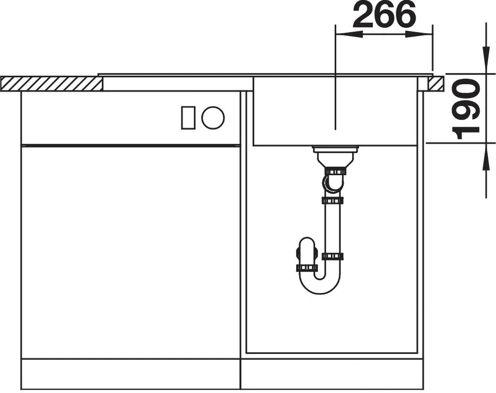 Blanco Zenar 5 S tartufo s exentrom vanička vpravo