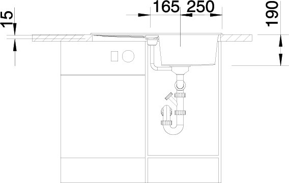 Blanco Metra 45 S sivá skala