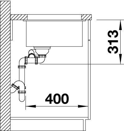 Blanco Subline 340/160-U tartufo vanička vľavo