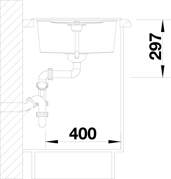 Blanco Metra 45 S sivá skala
