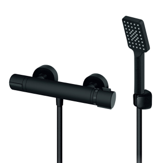 Termostatická nástenná sprchová batéria Rosan S2 Termo 2T37101B čierna