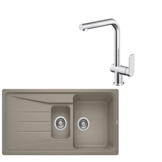 SET156 - Gránitový drez Blanco Sona 6 S tartufo + Kuchynská batéria Rosan S2 238201 chróm