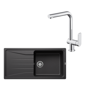 SET191 - Gránitový drez Blanco Sona XL 6 S antracit + Kuchynská batéria Rosan S2 238201 chróm