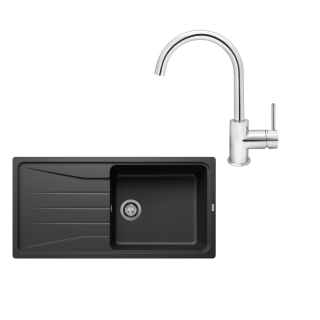 SET194 - Gránitový drez Blanco Sona XL 6 S antracit + Kuchynská batéria Rosan Zerro JZ38101 chróm