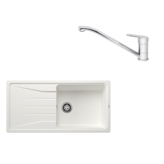 SET198 - Gránitový drez Blanco Sona XL 6 S biela + Kuchynská batéria Rosan King JA381001 chróm