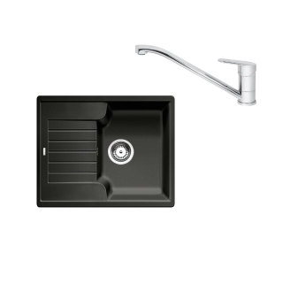 SET248 - Gránitový drez Blanco Zia 40 S antracit + Kuchynská batéria Rosan King JA381001 chróm
