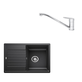 SET273 - Gránitový drez Blanco Zia 45 S antracit + Kuchynská batéria Rosan King JA381001 chróm