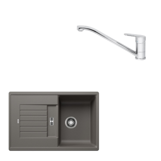SET293 - Gránitový drez Blanco Zia 45 S káva + Kuchynská batéria Rosan King JA381001 chróm