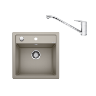 SET033 - Gránitový drez Blanco Dalago 5 tartufo + Kuchynská batéria Rosan King JA381001 chróm