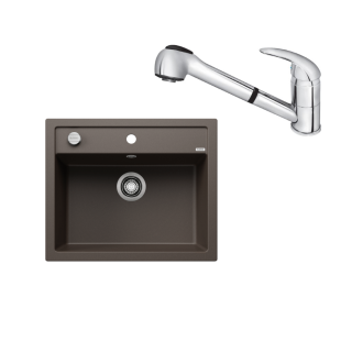 SET057 - Gránitový drez Blanco Dalago 6 káva + Kuchynská batéria Rosan King J385001 chróm