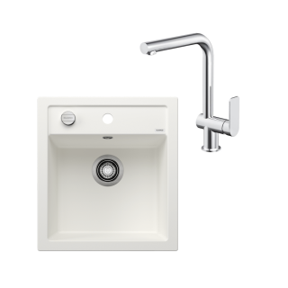 SET076 - Gránitový drez Blanco Dalago 45 biela + Kuchynská batéria Rosan S2 238201 chróm