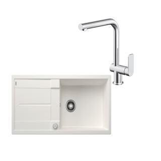 SET656 - Gránitový drez Blanco Metra XL 6 S biela + Kuchynská batéria Rosan S2 238201 chróm