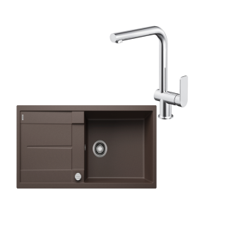 SET676 - Gránitový drez Blanco Metra XL 6 S káva + Kuchynská batéria Rosan S2 238201 chróm