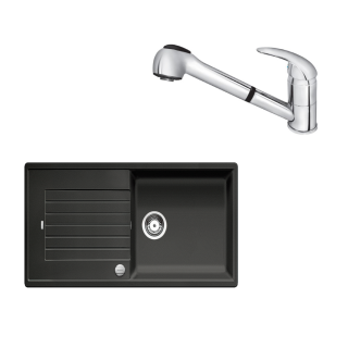 SET432 - Gránitový drez Blanco Zia XL 6 S antracit + Kuchynská batéria Rosan King J385001 chróm