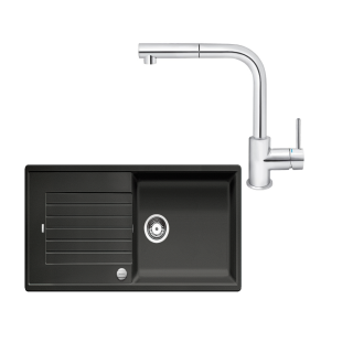 SET435 - Gránitový drez Blanco Zia XL 6 S antracit + Kuchynská batéria Rosan Zerro JZ38601 chróm