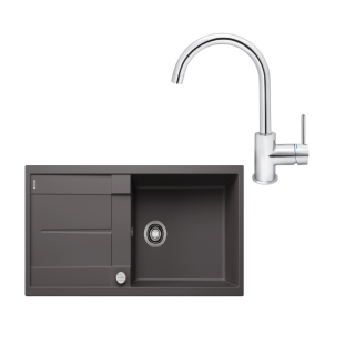 SET684 - Gránitový drez Blanco Metra XL 6 S sivá skala + Kuchynská batéria Rosan Zerro JZ38101 chróm