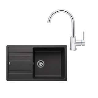 SET619 - Gránitový drez Blanco Legra XL 6 S antracit + Kuchynská batéria Rosan Zerro JZ38101 chróm