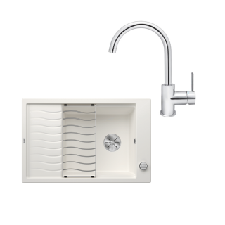 SET509 - Gránitový drez Blanco Elon XL 6 S biela + Kuchynská batéria Rosan Zerro JZ38101 chróm
