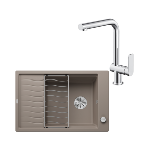 SET541 - Gránitový drez Blanco Elon XL 6 S tartufo + Kuchynská batéria Rosan S2 238201 chróm