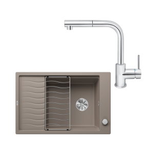 SET545 - Gránitový drez Blanco Elon XL 6 S tartufo + Kuchynská batéria Rosan Zerro JZ38601 chróm
