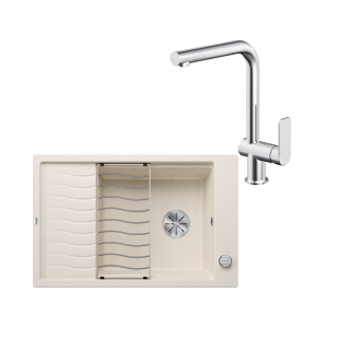 SET511 - Gránitový drez Blanco Elon XL 6 S biela soft + Kuchynská batéria Rosan S2 238201 chróm