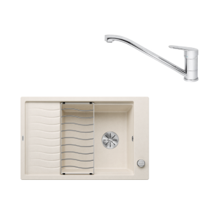 SET513 - Gránitový drez Blanco Elon XL 6 S biela soft + Kuchynská batéria Rosan King JA381001 chróm